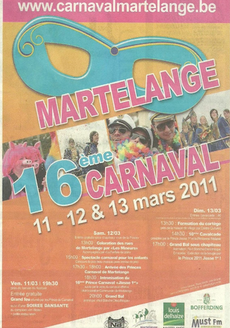 Affiche du Carnaval de Martelange 2011