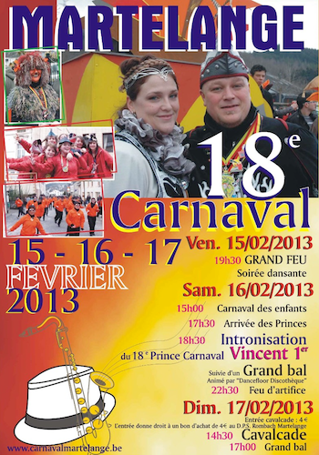 Affiche du Carnaval de Martelange 2013