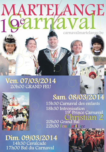Affiche du Carnaval de Martelange 2014