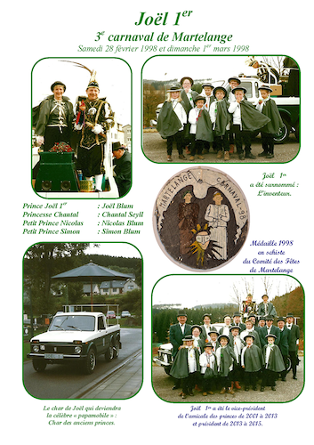 Carnaval de Martelange 1998, Brochure de Joël 1er