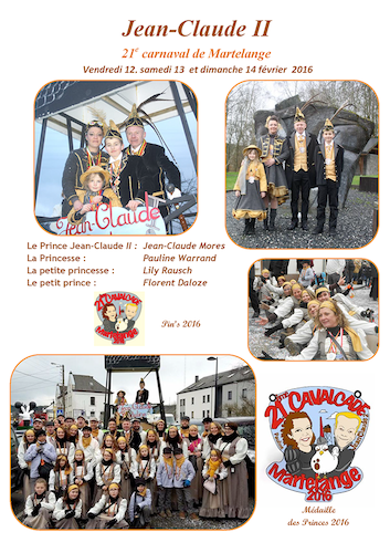 Carnaval de Martelange 2016, Brochure de Jean-Claude II