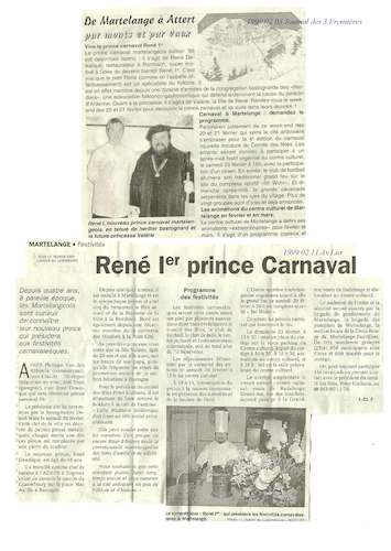 Carnaval de Martelange 1999, La revue de presse de René 1er