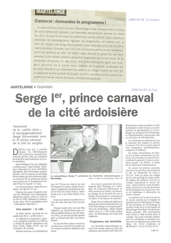 Carnaval de Martelange 2000, La revue de presse de Serge 1er