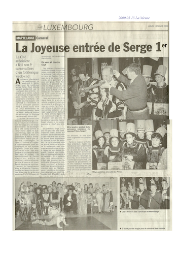 Carnaval de Martelange 2000, La revue de presse de Serge 1er