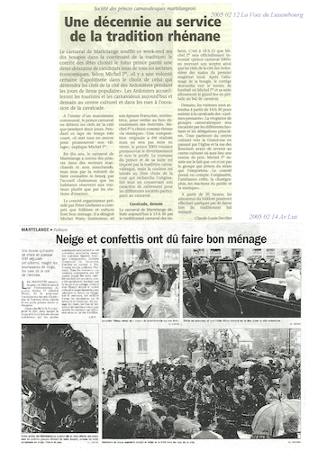 Carnaval de Martelange 2005, La revue de presse de Michel 1er