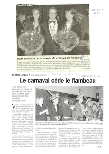 Carnaval de Martelange, Revue de presse de Michel 1er