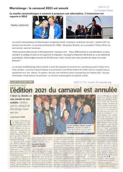 Carnaval de Martelange 2020, La revue de presse de François 1er