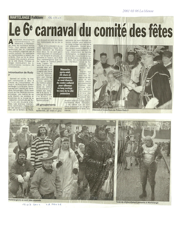 Carnaval de Martelange 2001, La revue de presse de Rudi 1er