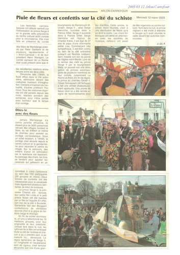 Carnaval de Martelange 2003, La revue de presse de Serge II