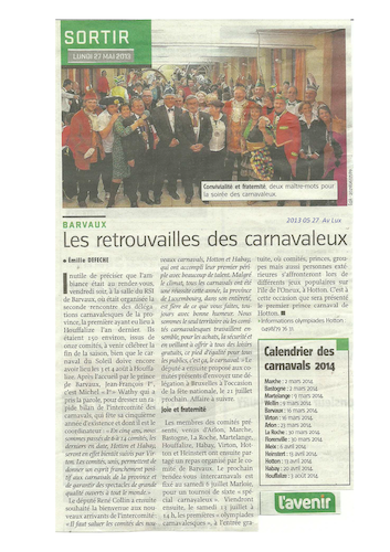 Carnaval de Martelange 2013, La revue de presse de Vincent 1er