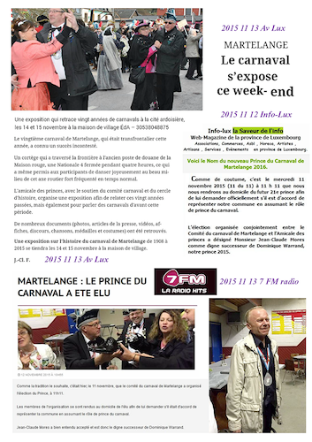Carnaval de Martelange 2016, La revue de presse de Jean-Claude II