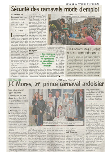 Carnaval de Martelange 2016, La revue de presse de Jean-Claude II